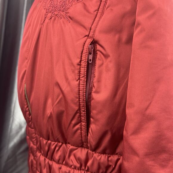 Harley-Davidson Women Sz S Puffer Jacket Dark Red Full Zip Embroidered Biker Y2K - Picture 13 of 17